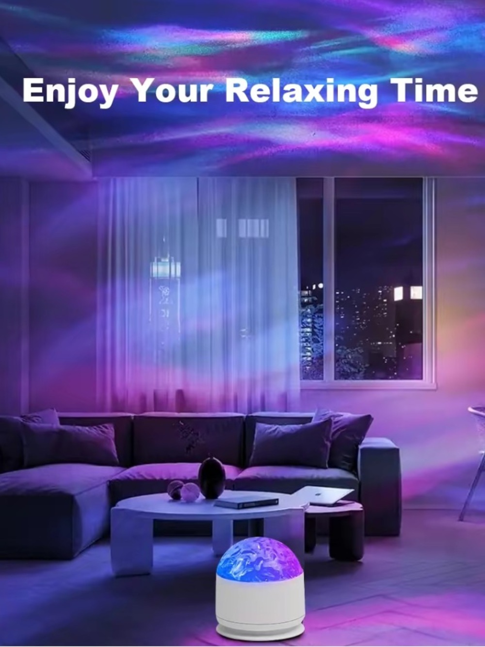 Ocean Wave & 3D Water Ripple Projector
Light - 16-Color Round Lamp with Control,